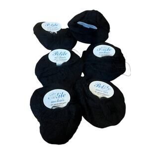 Lot of 6 Skeins Petite Mohair Black 25 Gr Ea. Mohair Acrylic Polyamid New VTG